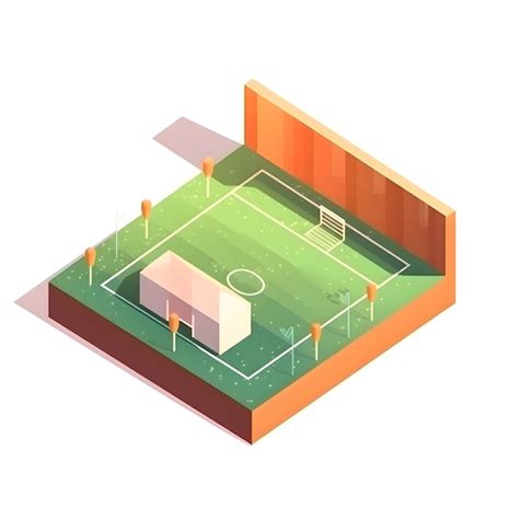 Premium Photo | Soccer field isometric vector illustration isolated on a white background