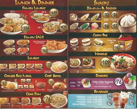 Chowking Menu Price List Philippines ( October 2023 )