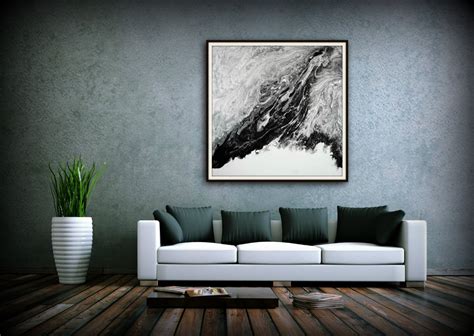 Extra Large Abstract Painting Print Abstract Canvas Print, Black and ...