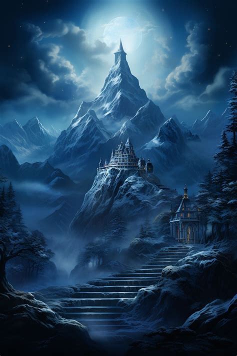 Secluded Evil Mountain Castle Art | Fantasy Landscape