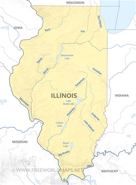 Physical map of Illinois