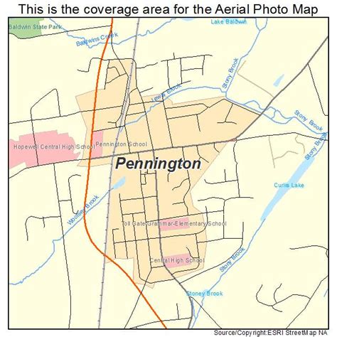 Aerial Photography Map of Pennington, NJ New Jersey