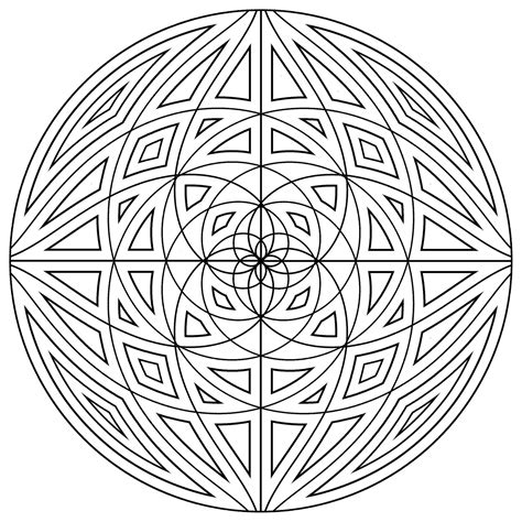 Mandala with concentric lines - Mandalas with Geometric patterns