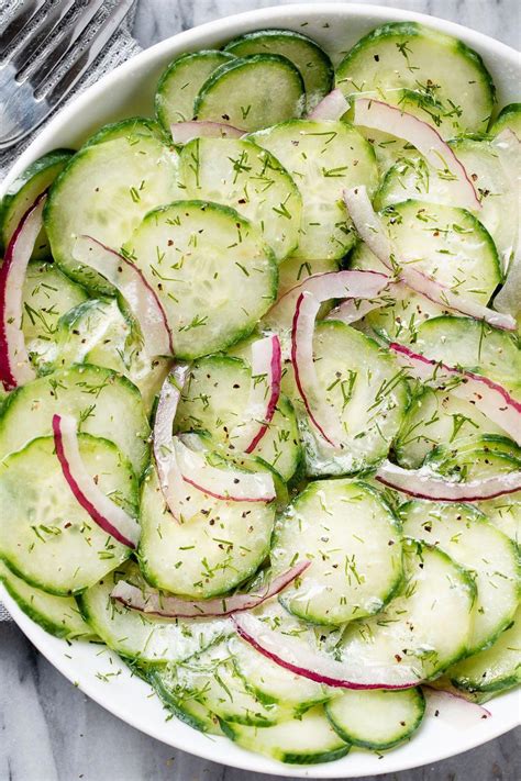 Marinated Cucumber Salad with Creamy Dill Sauce | Cucumber recipes salad, Marinated cucumbers ...