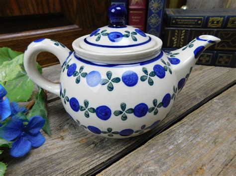 Vintage Polish Pottery Teapot Ceramika Artystyczna - Boleslawiec by ...