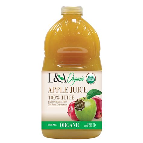 L&A 100% Organic Unfiltered Apple Juice, 64 Fl Oz, 1 Count - Walmart.com