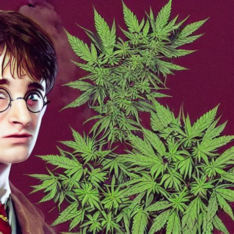 KREA AI - harry potter smoking weed, surrounded by weed plan...