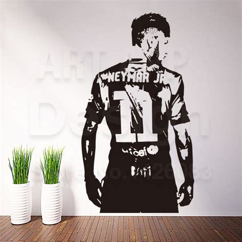 Art new design home decor football player vinyl Neymar wall sticker ...