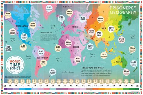 World Time Zones Educational Wall Map - Prisoners of Geography – Geopacks