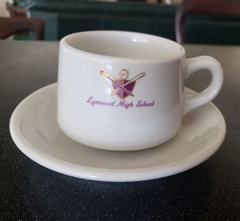 RARE SHENANGO CHINA Lynwood High School Ca Coffee Cup & Saucer Restaurant Ware $48.00 - PicClick