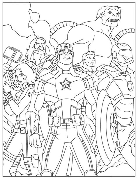 Coloriage Avengers Rassemblement - télécharger et imprimer gratuit sur ColoriageEnfant.Com