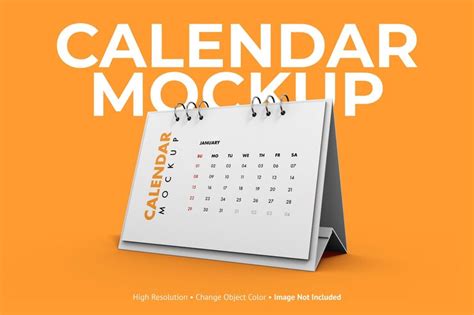 Premium PSD | Landscape desk calendar mockup