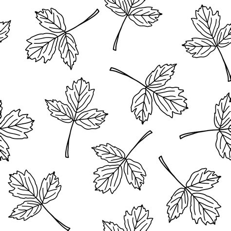 Premium Vector | Black and white seamless vector pattern of leaves.