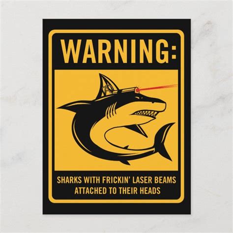 sharks with frickin laser beams attached postcard | Zazzle | Austin ...