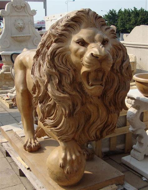 Large concrete roaring garden lion statues for outdoor-Marble/Bronze ...