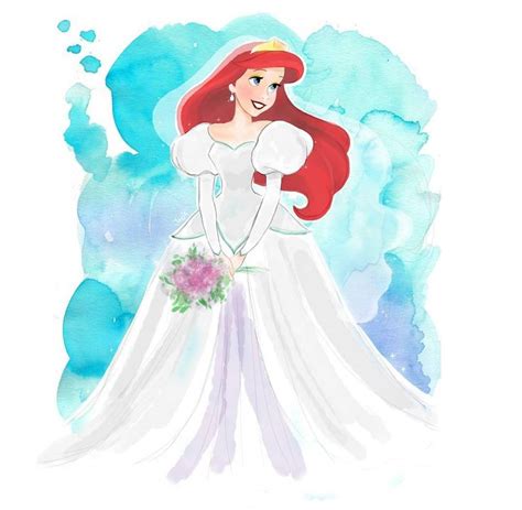 Ariel in wedding dress | Disney princess art, Disney princess ariel ...