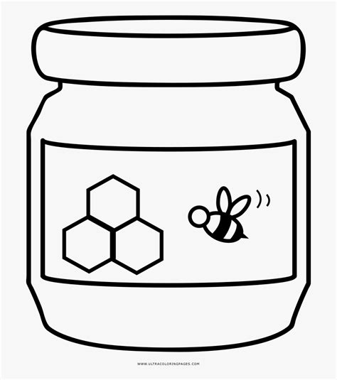 Honey Coloring Page - Honey Jar Clipart Free , Free Transparent Clipart - ClipartKey