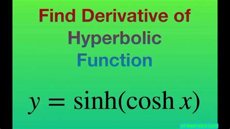 Find derivative for y = sinh(cosh x). Hyperbolic functions - YouTube