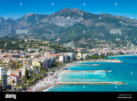 Beach of Carnolès, Roquebrune Cap Martin, Maritime Alps, France, EU ...