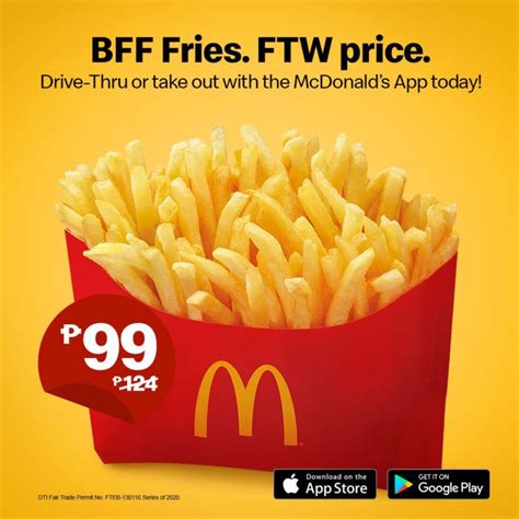 Get McDo's BFF fries for only P99 until August 31