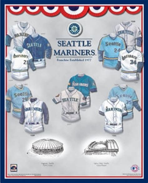 Seattle Mariners 11 x 14 Uniform History Plaque_20065066