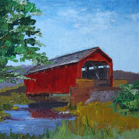 Covered Bridge Painting at PaintingValley.com | Explore collection of ...