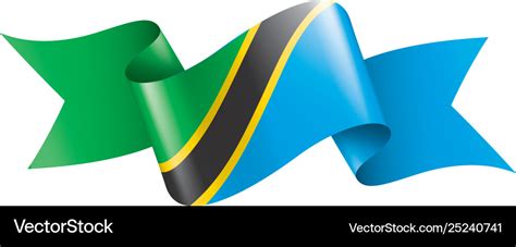 Tanzania flag on a white Royalty Free Vector Image