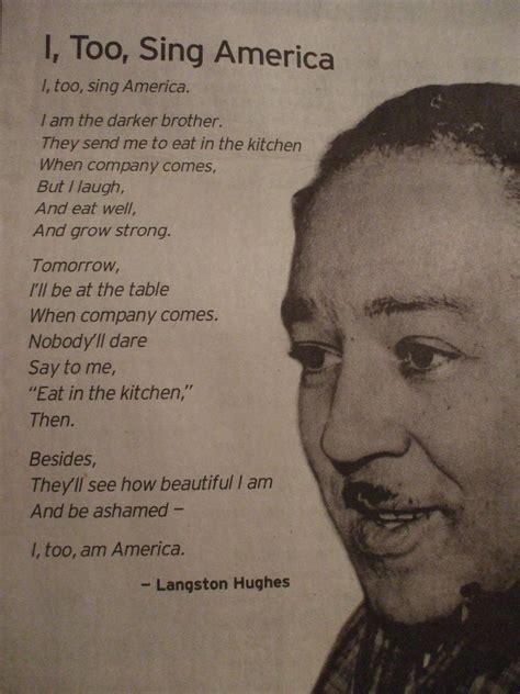 I, Too, Sing America - Langston Hughes | this was in an arti… | Flickr