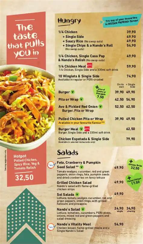 Nando's Menu, Menu for Nando's, Broadway, Durban - Zomato SA