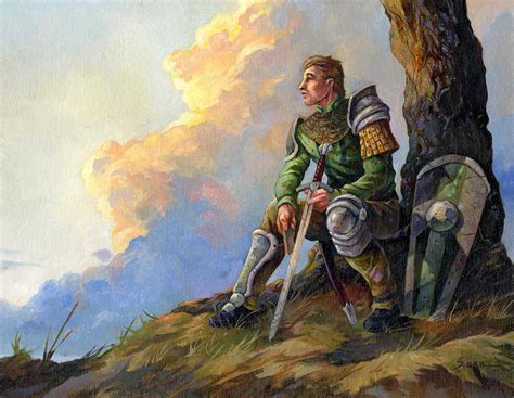 Pensive Knight Painting by Storn Cook