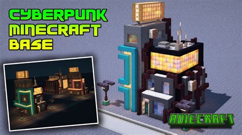 Easy Minecraft CYBERPUNK Base Tutorial - How to build a Cyberpunk base ...