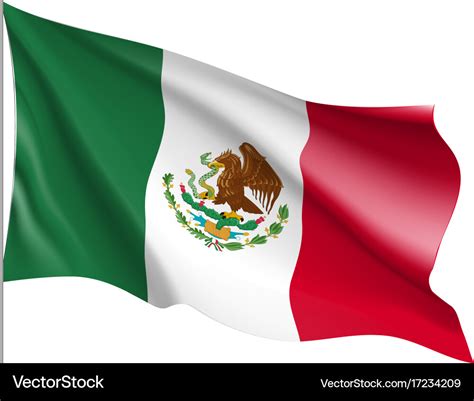 Waving flag of mexico Royalty Free Vector Image