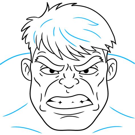 How to Draw Hulk's Face - Really Easy Drawing Tutorial