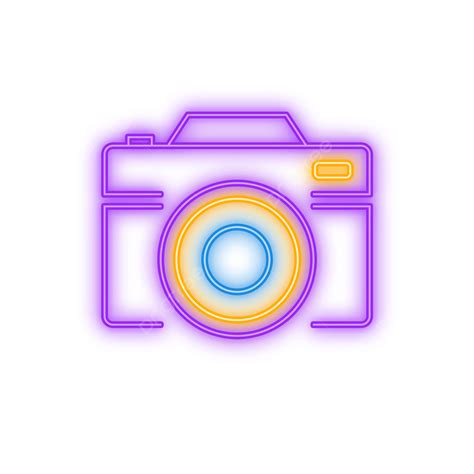 Purple Camera PNG Transparent, Neon Camera Purple Luminous Line Camera ...