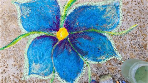 How to Draw a Flower with Sidewalk Chalk - Art Happy with Katie - YouTube