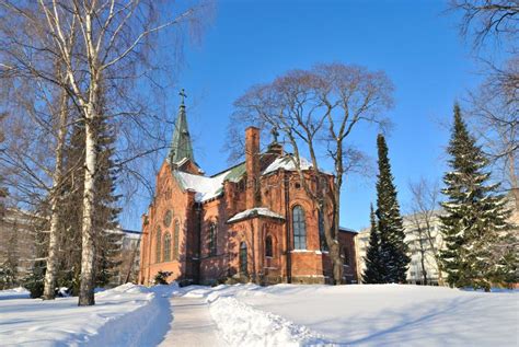 Jyvaskyla, Finland. Park and City Church Stock Image - Image of snow, white: 30020239