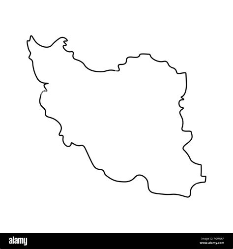 Map of Iran - outline. Silhouette of Iran map illustration Stock Photo ...