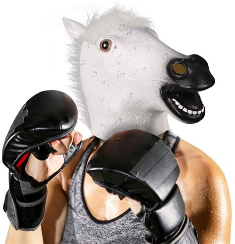 molezu Horse Head Mask, Creepy Horse Mask, Latex Animal Head Mask ...