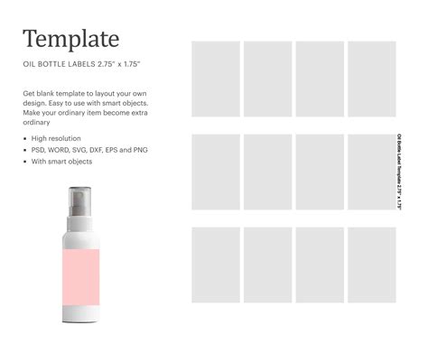 Spray Bottle Label Template