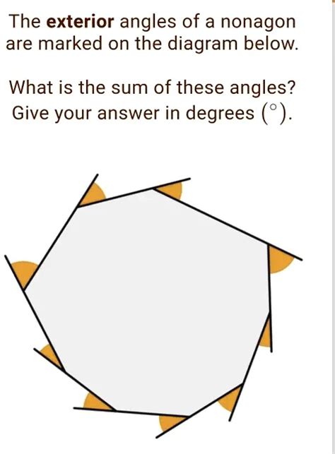 The exterior angles of a nonagon are marked on the diagram below: What ...