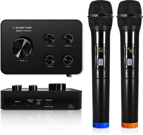 Buy Sound Town Wireless Microphone Karaoke Mixer System with HDMI ARC, Optical, AUX, Bluetooth ...