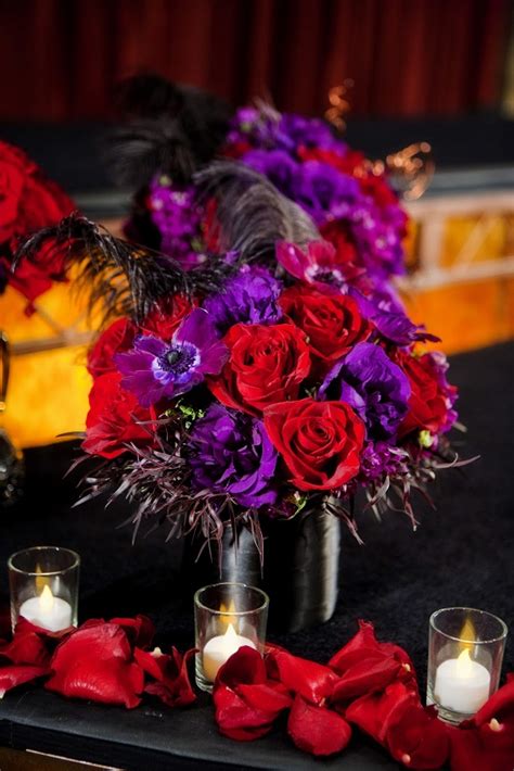 Red Black and Purple Wedding Color Ideas, Red and Purple Bridesmaid ...