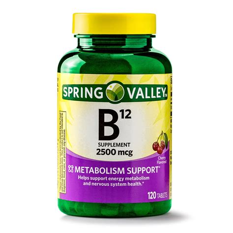 Spring Valley Vitamin B12 Tablets, 2500 mcg, 120 Ct - Walmart.com - Walmart.com