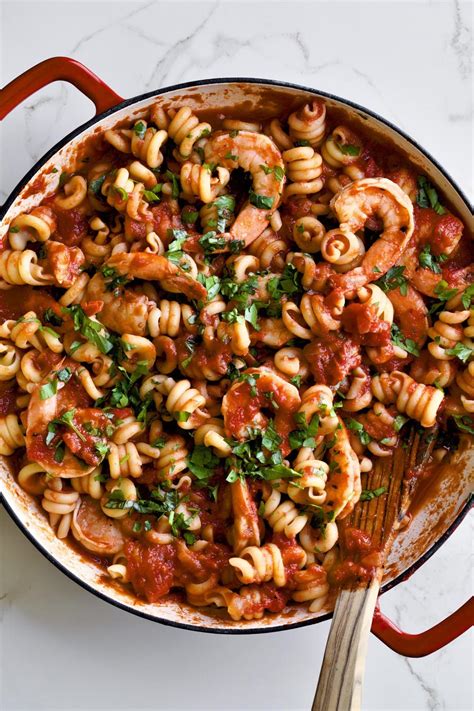 Trottole Pasta Recipe with Tomato Sauce and Shrimp - CucinaByElena