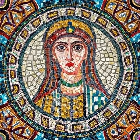 Byzantine mosaic of a graceful woman on Craiyon