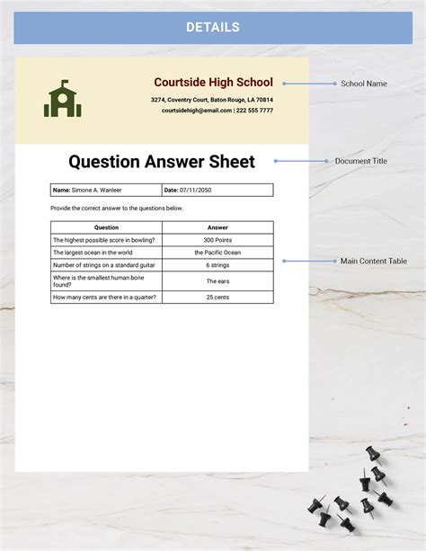 Question Answer Sheet Template - Google Docs, Word, Apple Pages ...