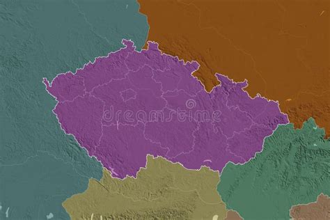 Czech Republic Borders. Administrative Stock Illustration ...