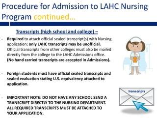 LAHC Pre-Nursing Information | PPT