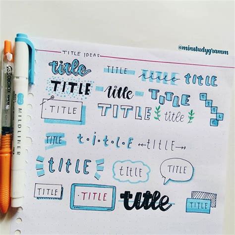 Inspiring Title Ideas for Bullet Journal and Study Notes