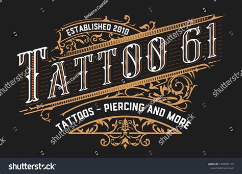 Tattoo Logo Template Old Lettering On: vetor stock (livre de direitos ...